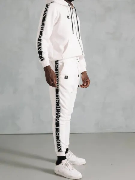 MagicBee Elastic Stripes Pants - White