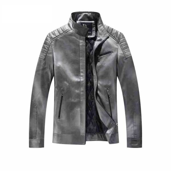 Eco-Friendly Leather Jacket - Grey