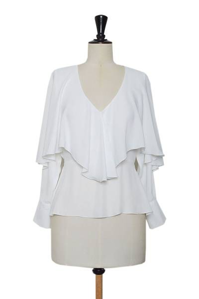 Frilled Top - White