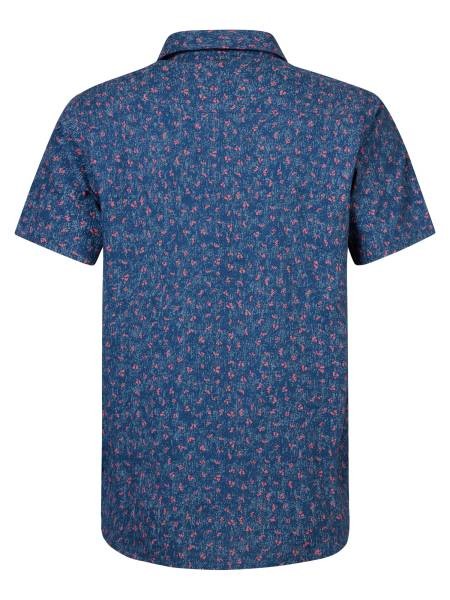 Petrol Shirt with an All-over Print - Blue