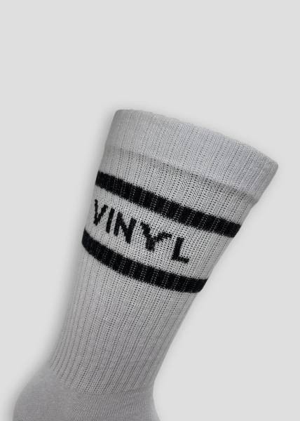 Vinyl 2 Stripes Socks - White