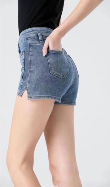 Swish Jeans Ripped Shorts - Blue