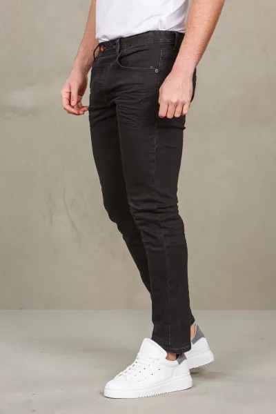 Slim Fit Denim Trousers - Black
