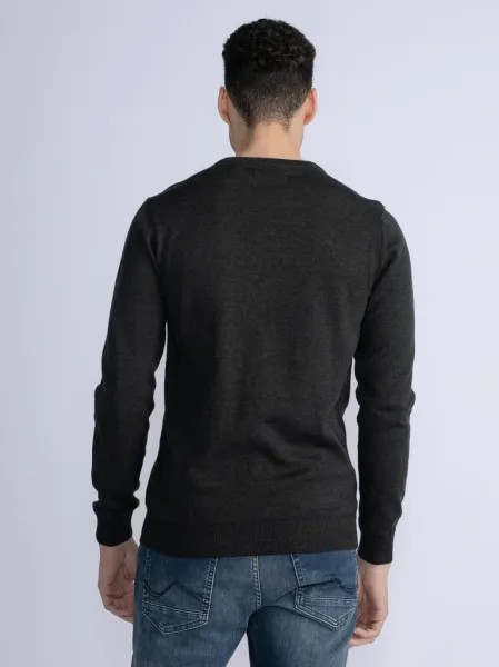 Petrol Fine-knit Pullover Dolton - Black