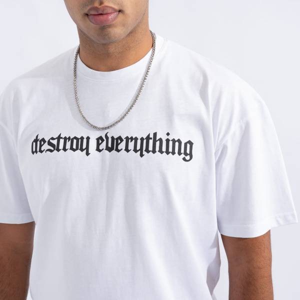 Destroy Relax Fit T-shirt Gote - White