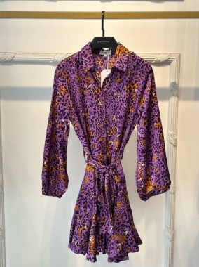 Printed Shirt Dress - Lilac