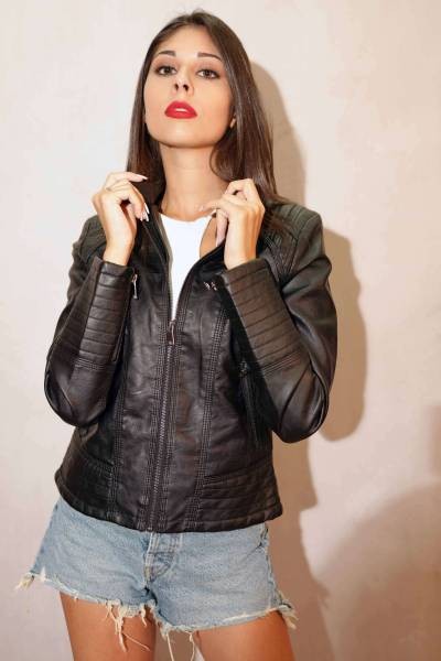 Eco-Leather Jacket - Black