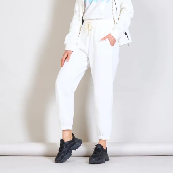 Solid Color Comfy Trouser - White