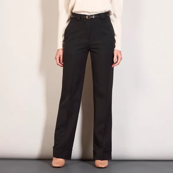 Trouser with Matching Thin Belt - Black