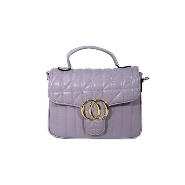 Quilted Square Bag - Lilac