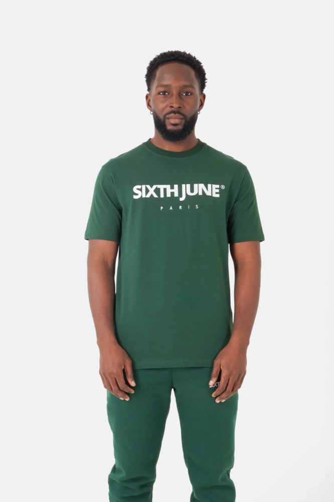 Sixth June T-shirt Logo Paris Embroidery - Green