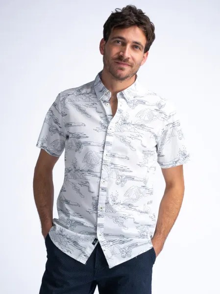 Petrol All-Over Print Shirt Highway - White