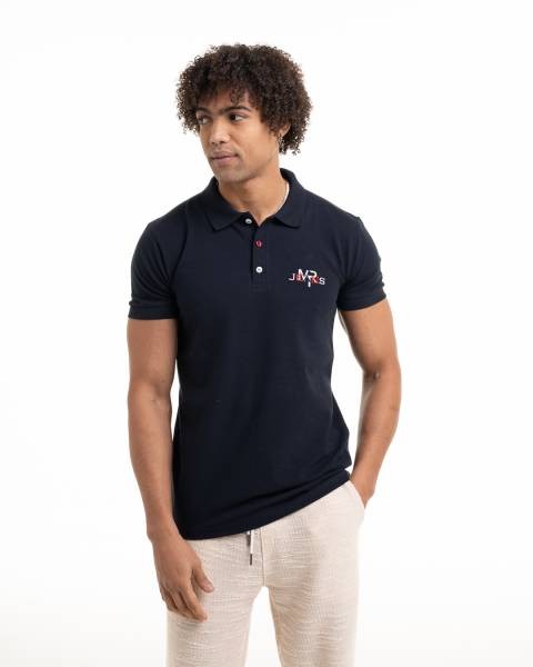 Martini Contrast MRTN Jeans Embroidery Polo T-shirt - Blue