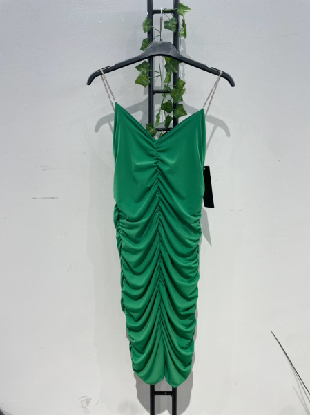 Ruched Mini Dress - Green