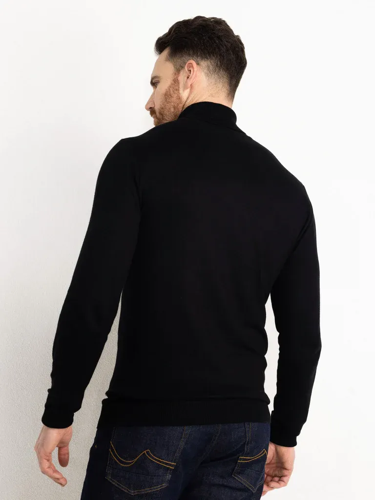 Petrol Essential Turtle Neck - Black