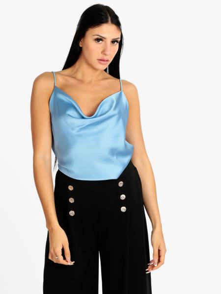 Cowl Neck Blouse - Sky