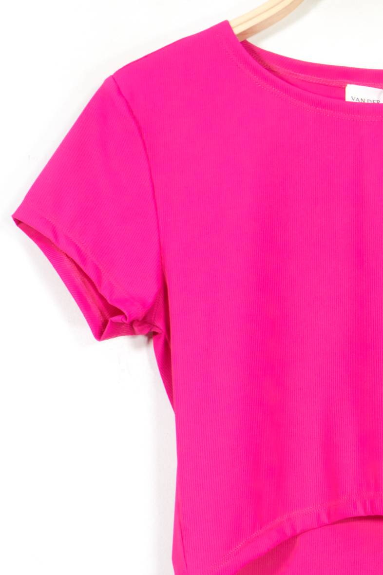 Cropped T-shirt - Fuchsia