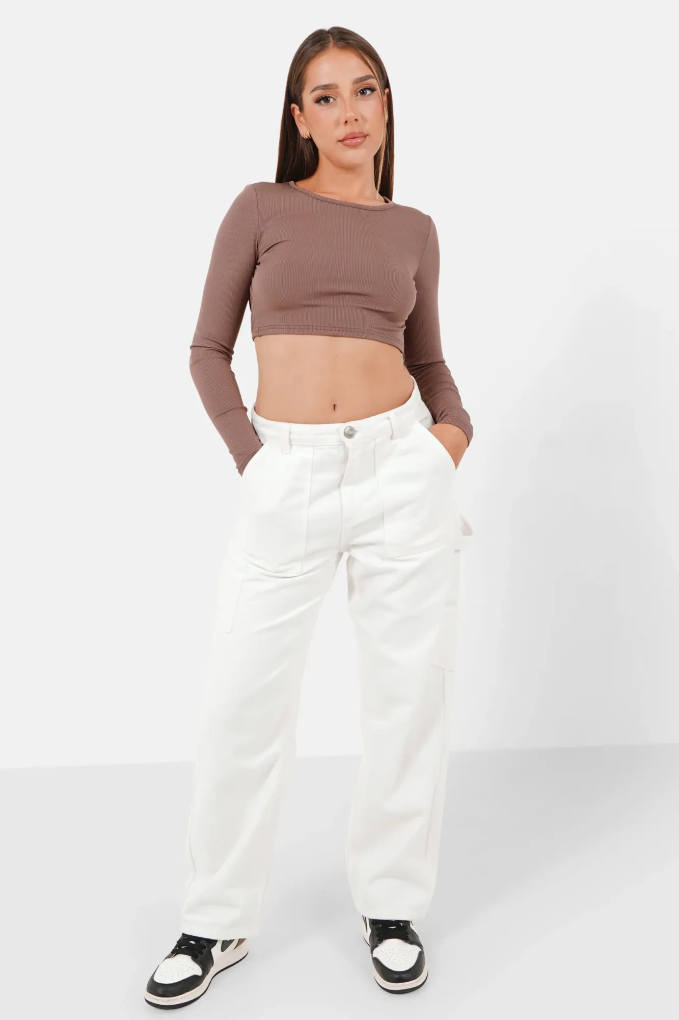 Sixth June Back Opening Long Sleeves Top - Camel