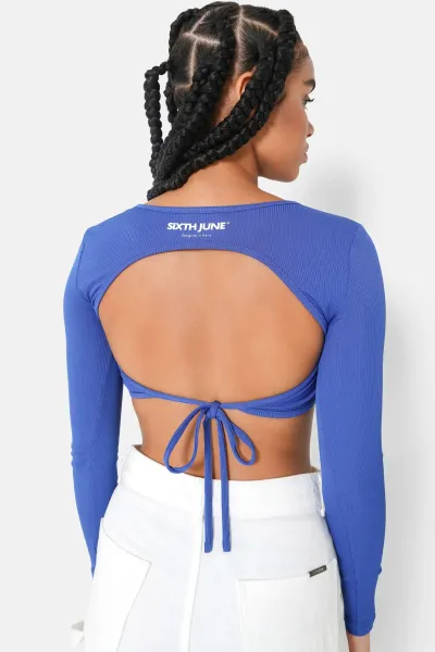 Sixth June Back Opening Long Sleeves Top - Royal Blue