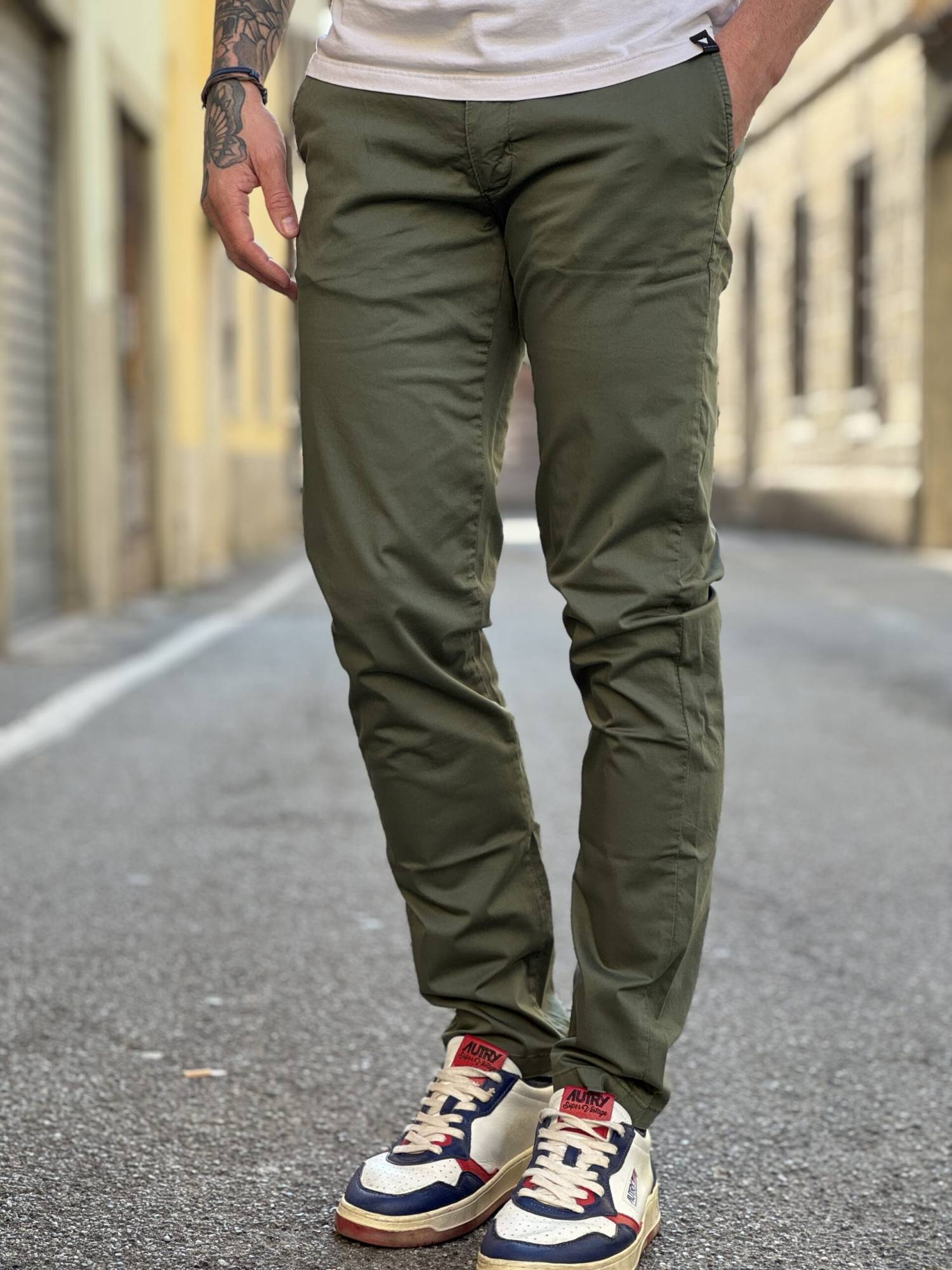Slim Fit Chino Trousers - Khaki