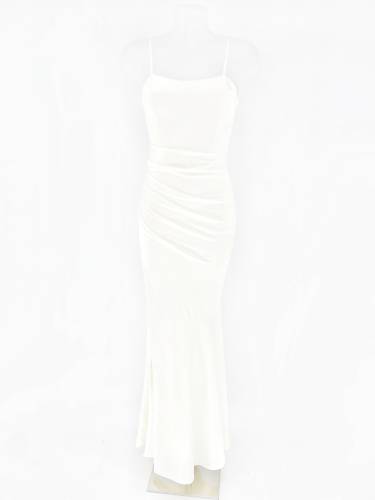 Maxi Dress with Open Back - White