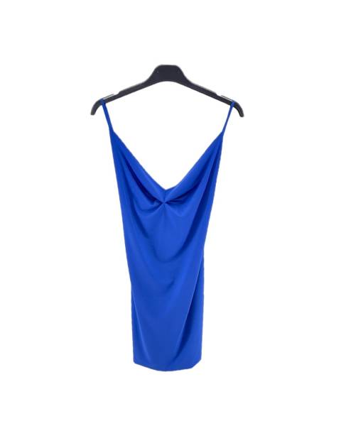 V Neck Ruched Mini Dress - Royal Blue