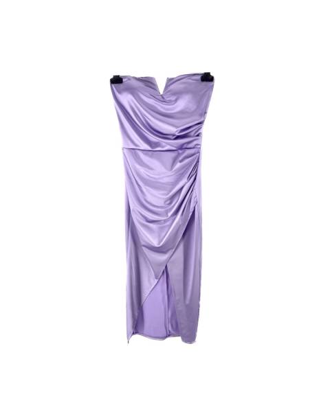 Strapless Tube Midi Dress - Lilac