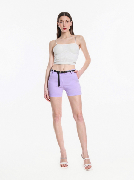 Belted Shorts - Lilac