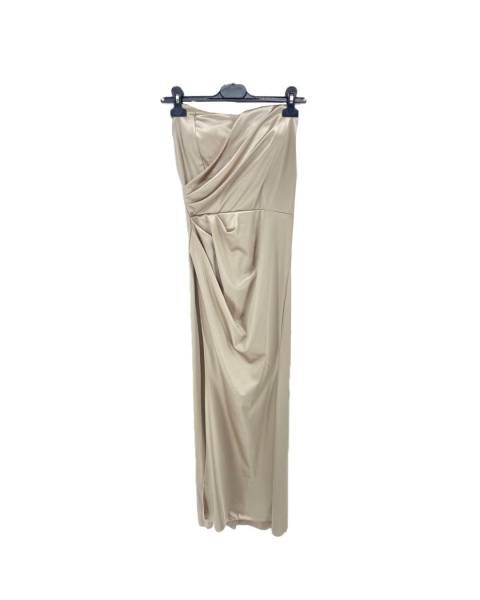 One Shoulder Maxi Dress - Beige