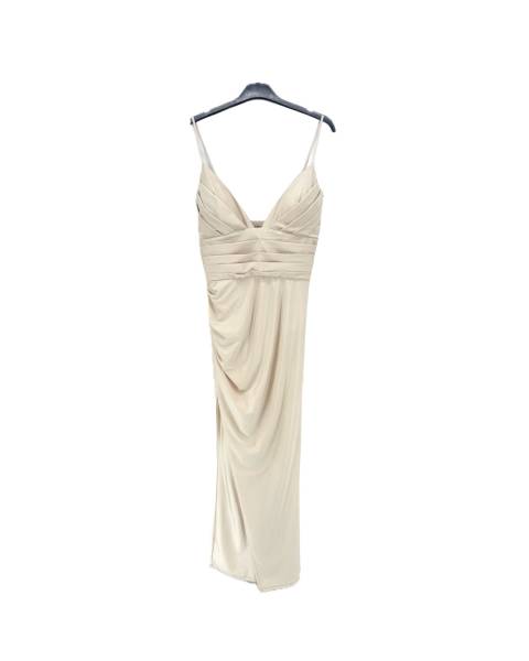 Maxi Dress with Side Slit - Beige