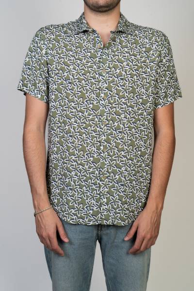 Printed Viscose Shirt - Khaki