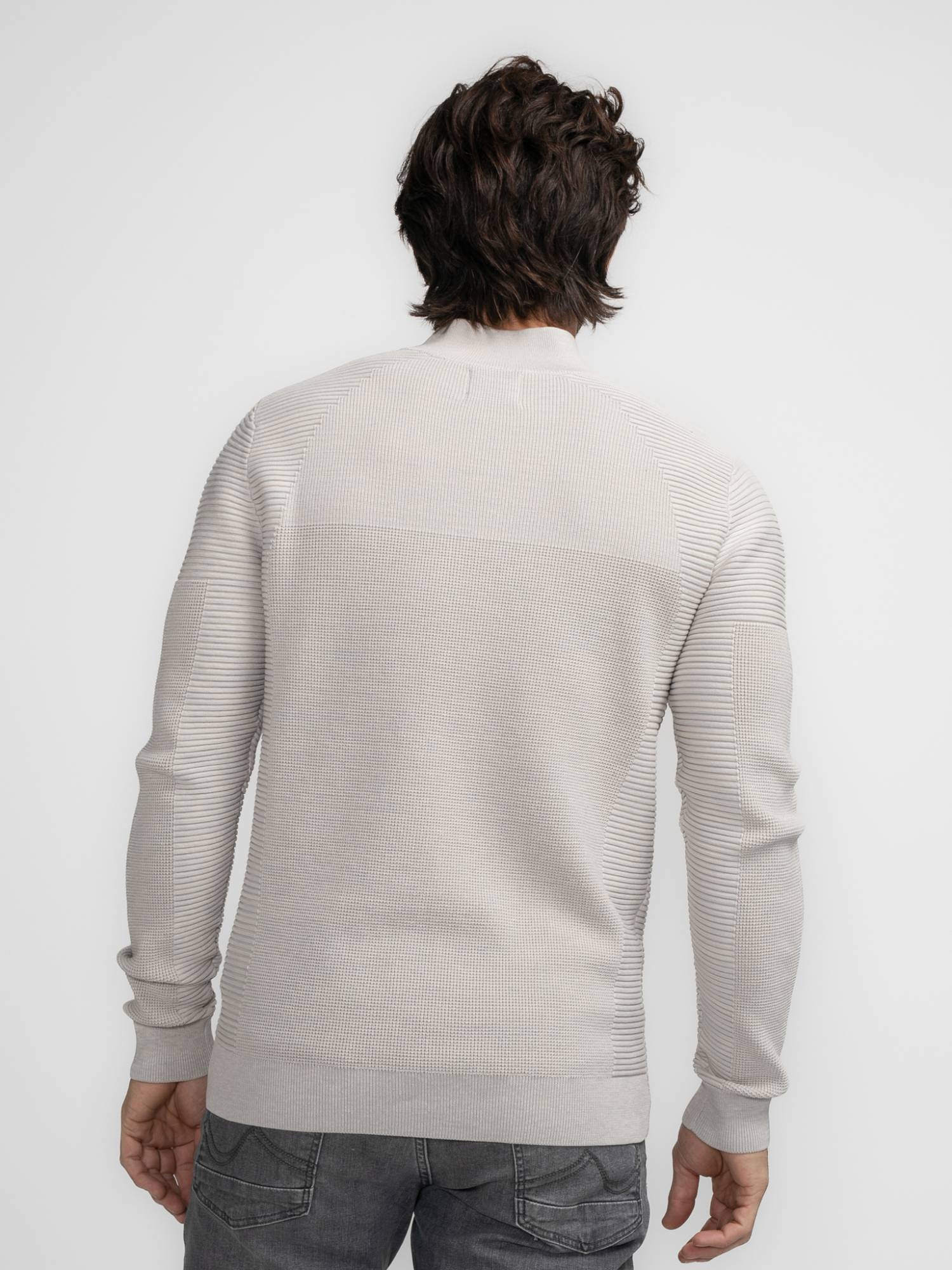 Petrol Knitwear Collar - Beige