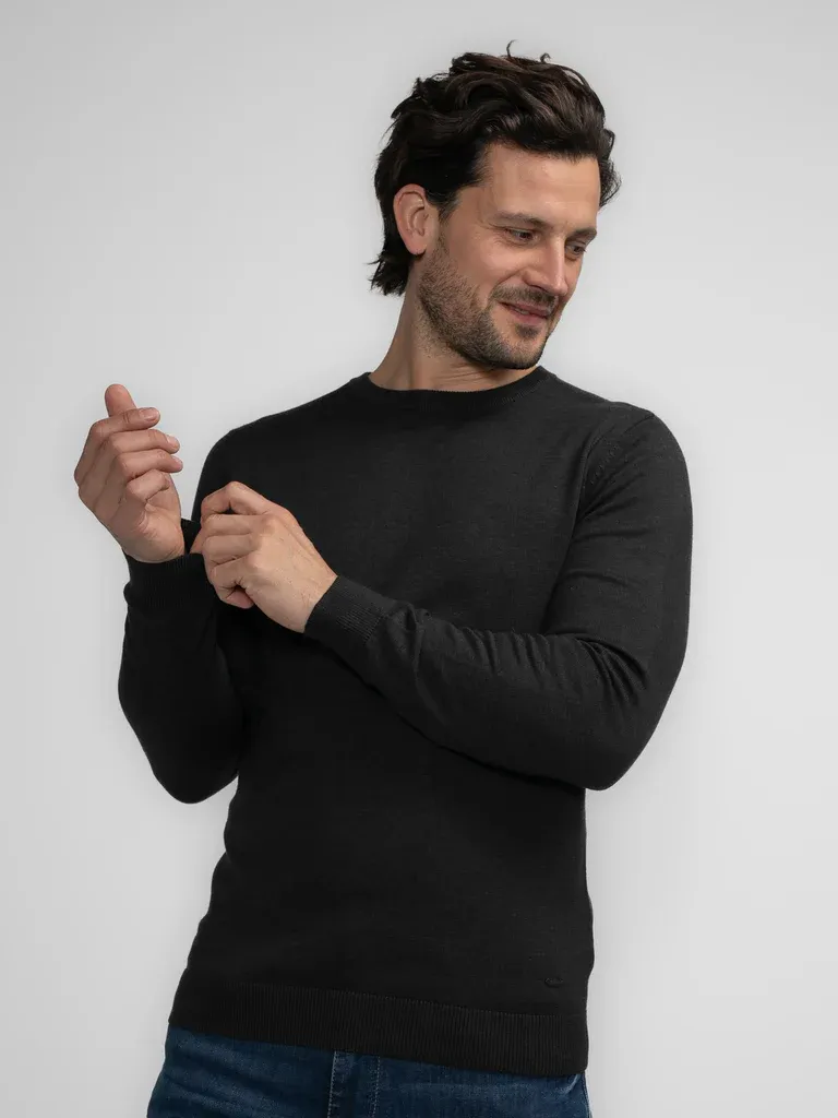 Petrol Fine-knit Jumper Nenana - Black