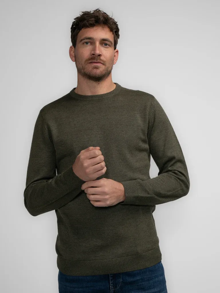Petrol Fine-knit Jumper Nenana - Khaki