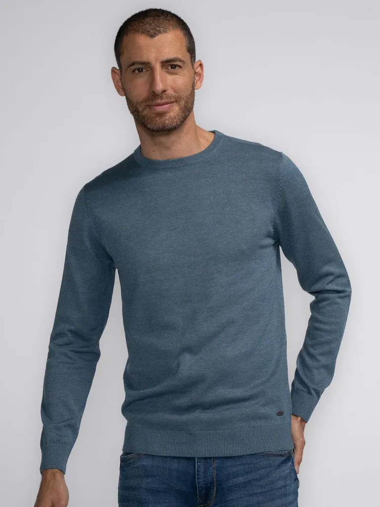 Petrol Fine-knit Jumper Nenana - Sky Blue