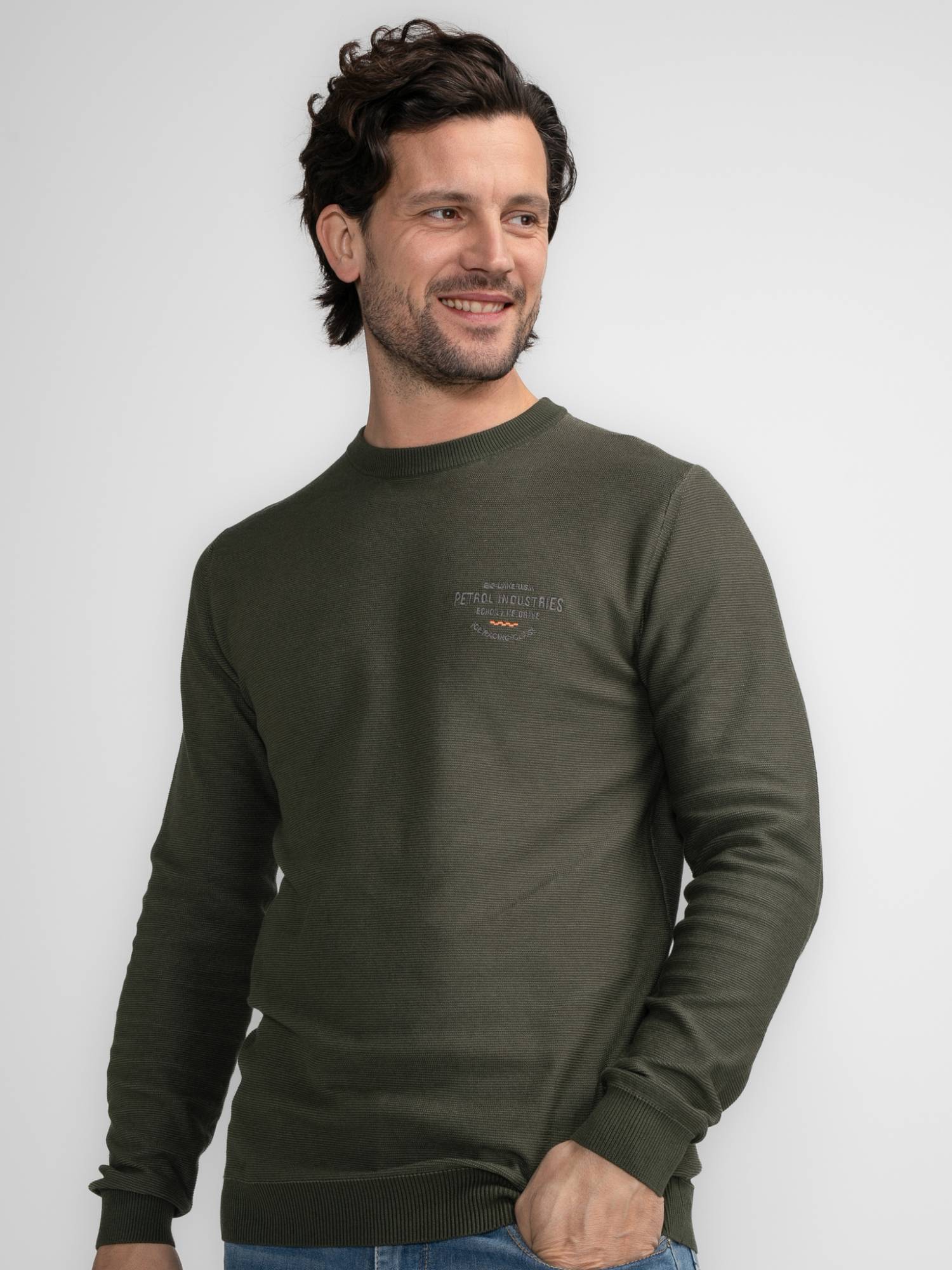 Petrol Fine-knit Jumper Tok - Khaki