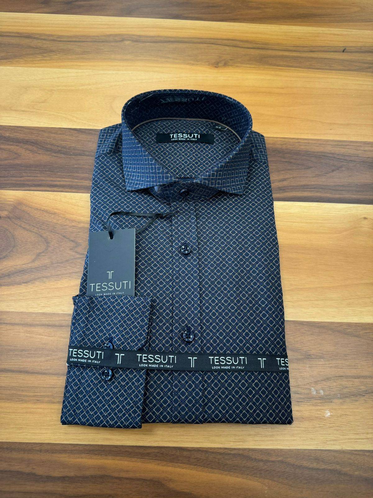 Mini Print Detail Shirt - Blue