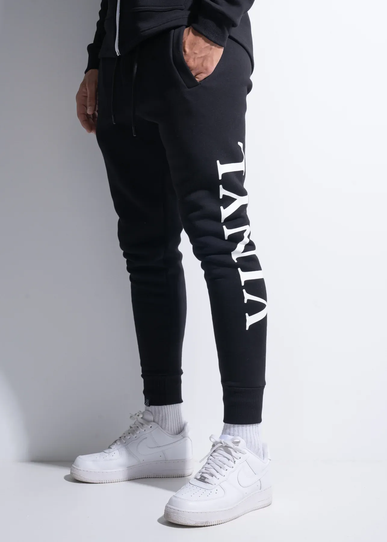 Vinyl Side Logo Sweatpants - Black