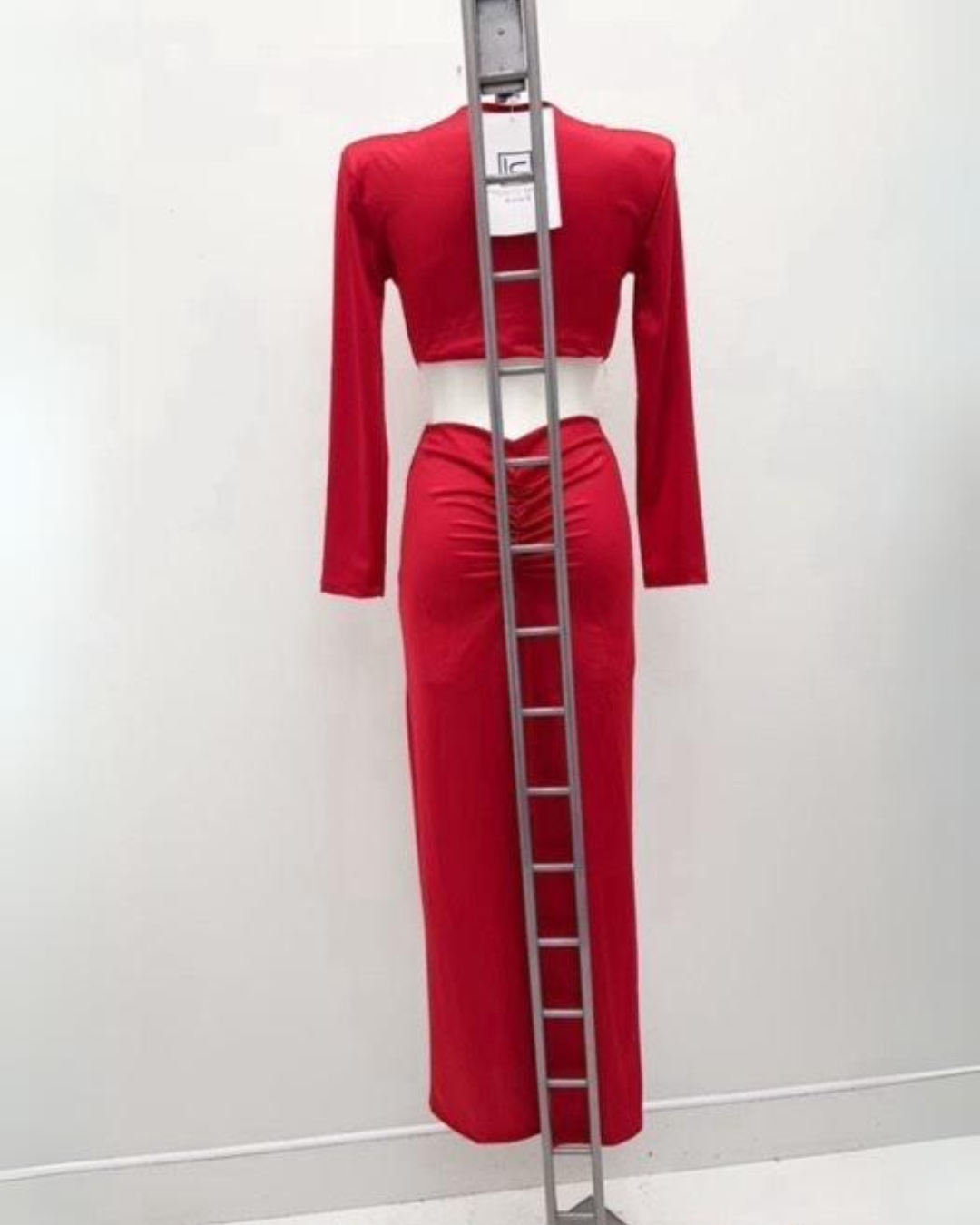 Cut Out Midi Dress - Bordeaux