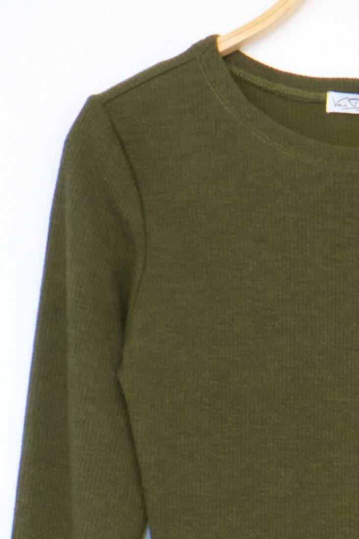 Long Sleeve Bodycon Dress - Khaki