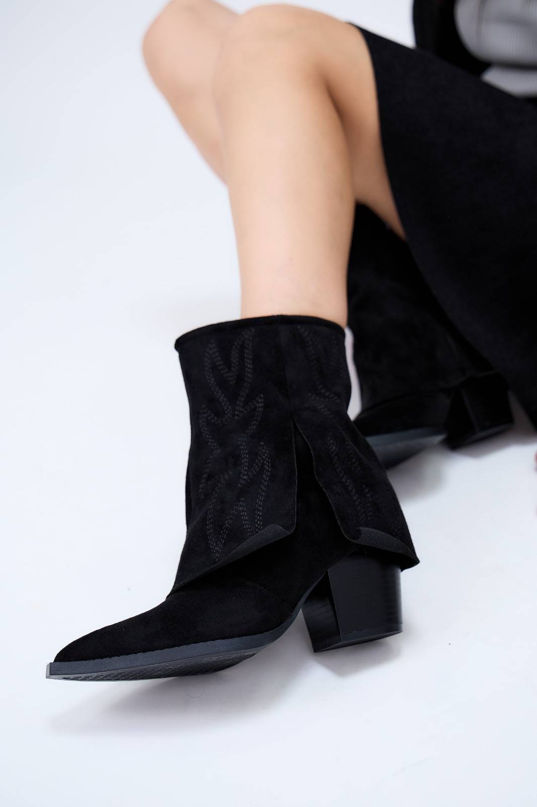 Cowboy Ankle Boots - Black