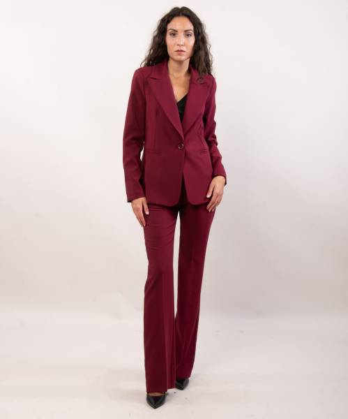 Elegant Flared Trousers - Bordeaux