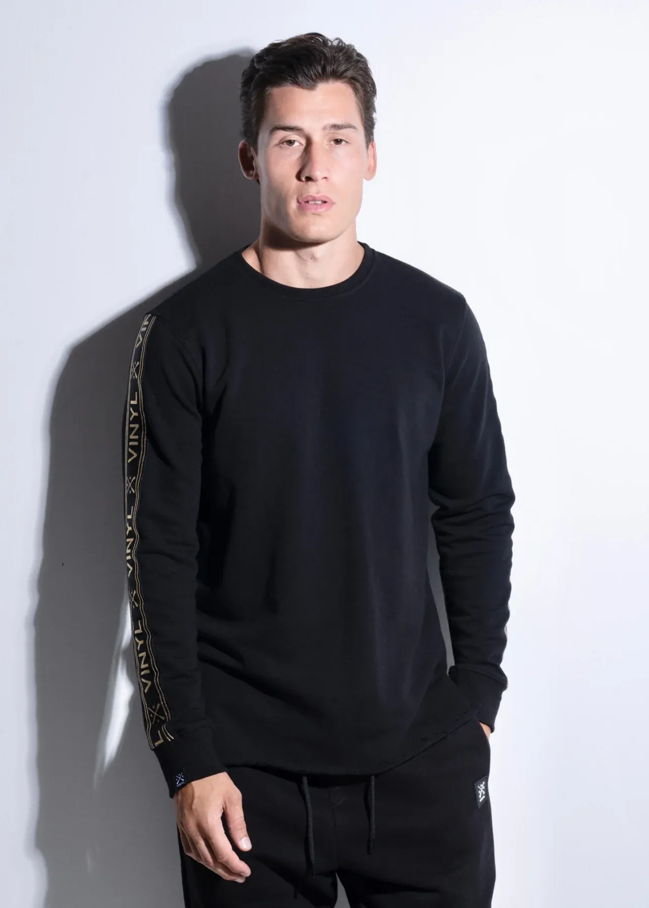 Vinyl Gold Tape Tee - Black