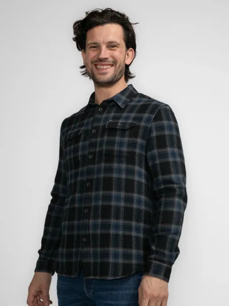 Petrol Checked Shirt Moose - Black