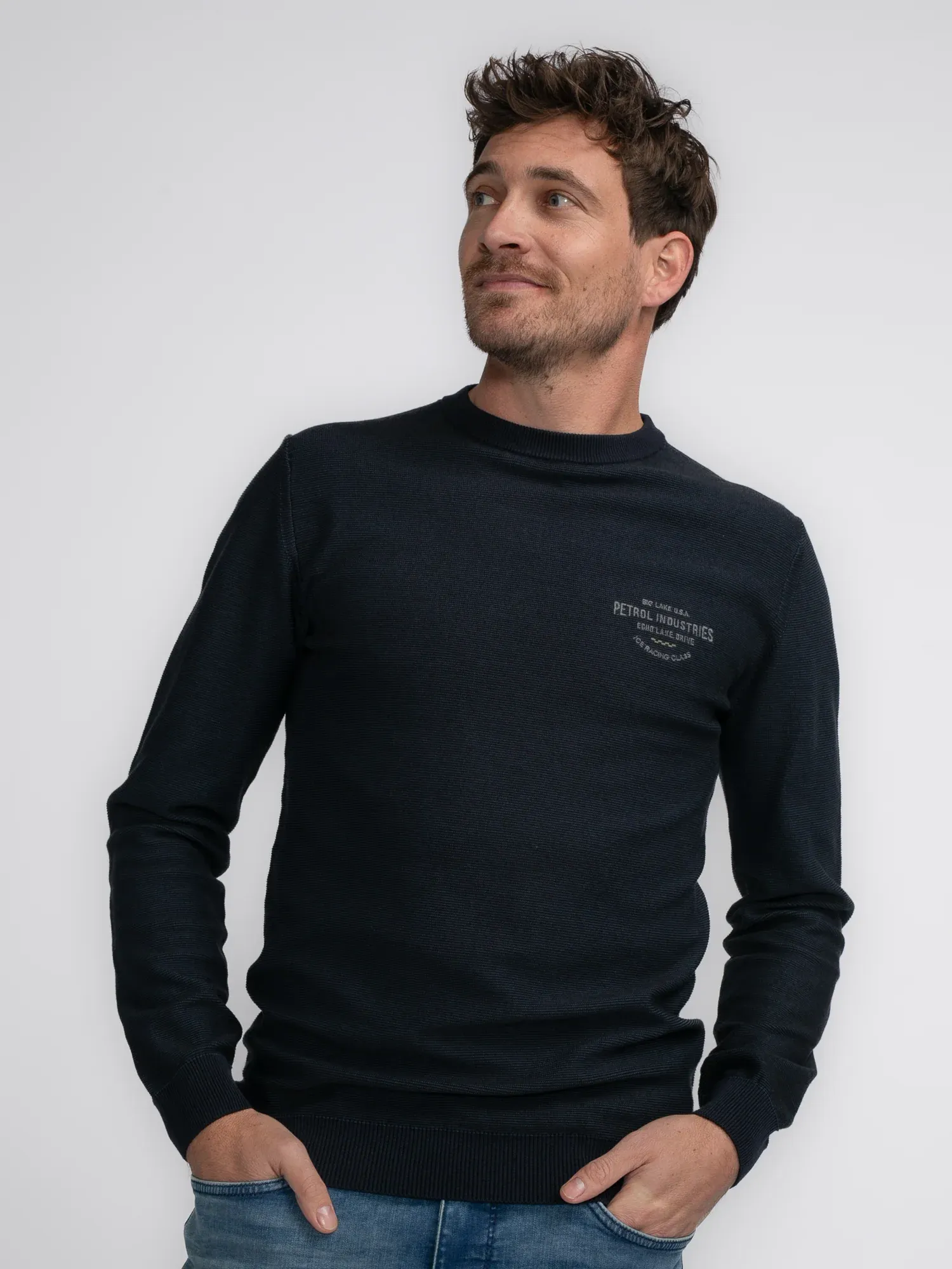 Petrol Fine-knit Jumper Tok - Blue