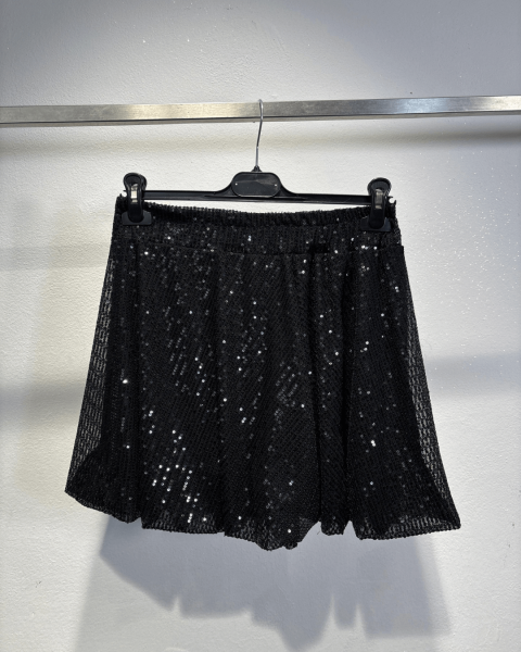 Sequin Mini Skirt - Black