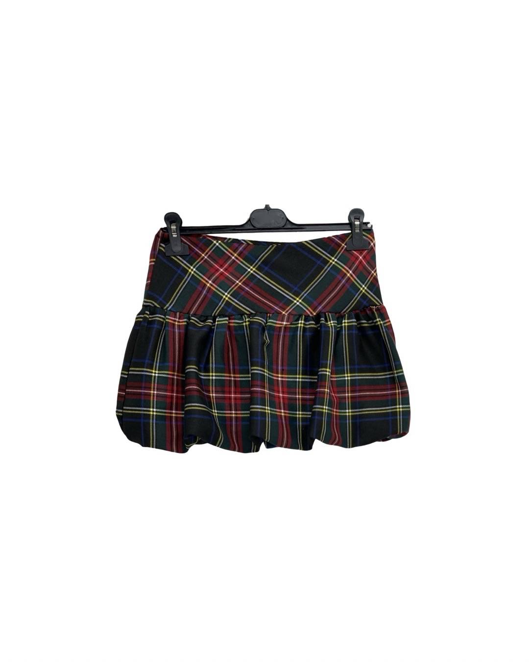 Tartan Balloon Skirt - Blue