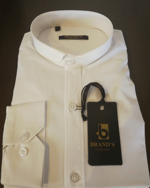 Mandarin Collar Shirt - White