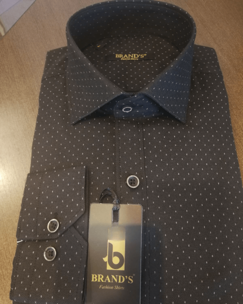 Mini Print Detail Shirt - Black