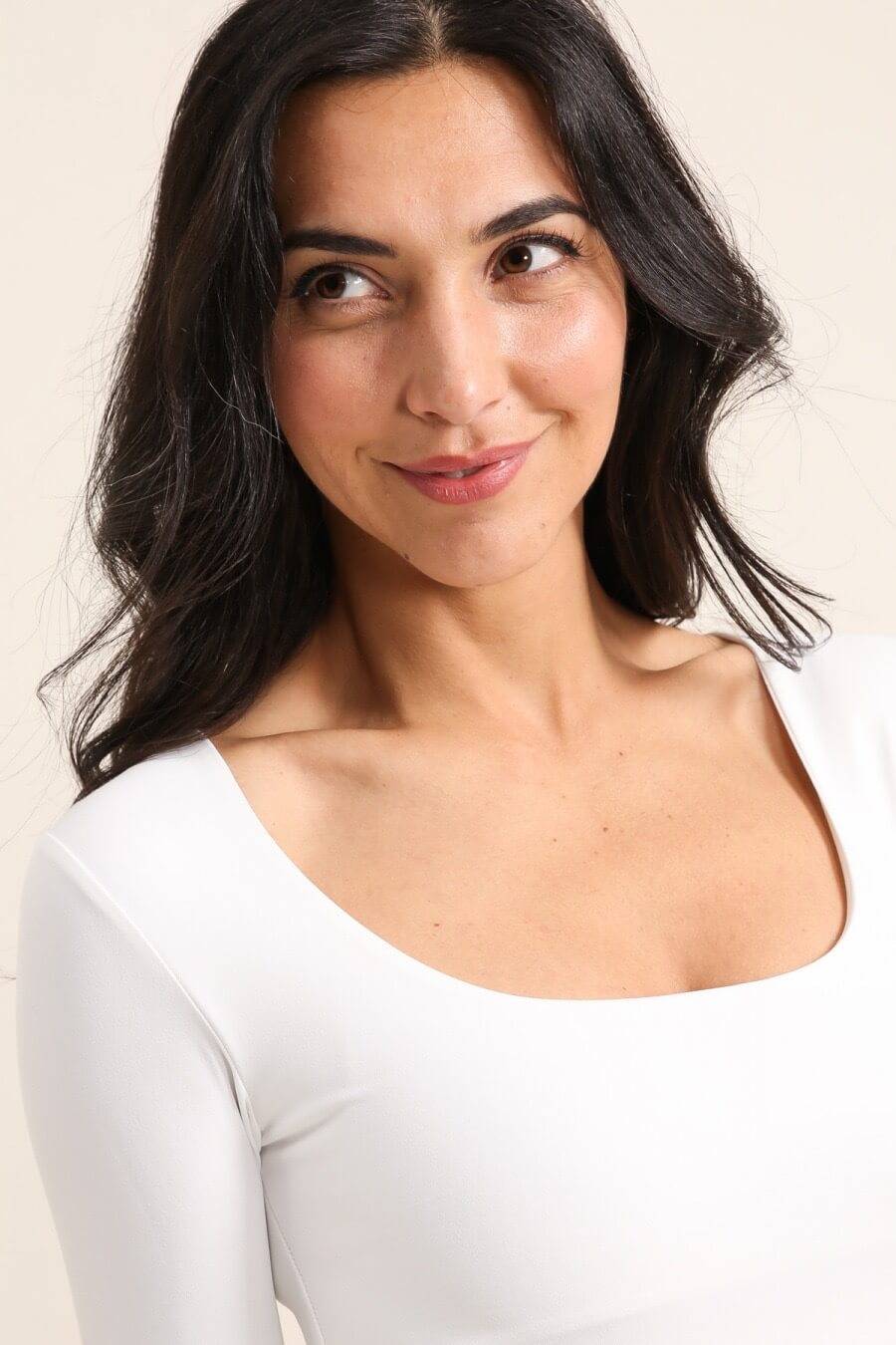 Square Neck Top - White